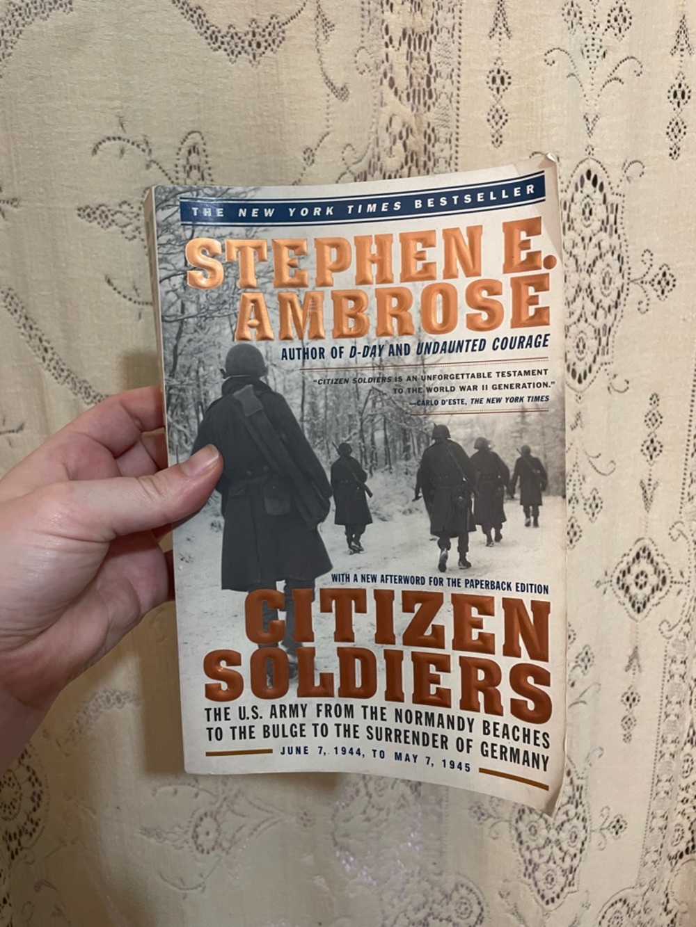 Citizen Soldiers by Stephen E. Ambrose - White and Brown Cover